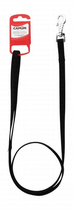 Camon Black Nylon Dog Leash (100x1.2cm)