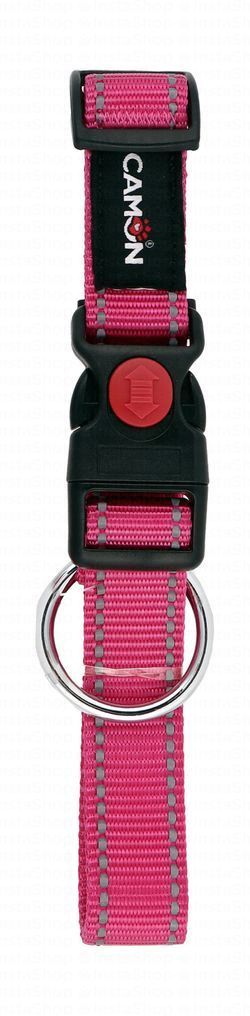 Camon Low Tension Reflex Pink Nylon Dog Collar (42-68x2.5cm)
