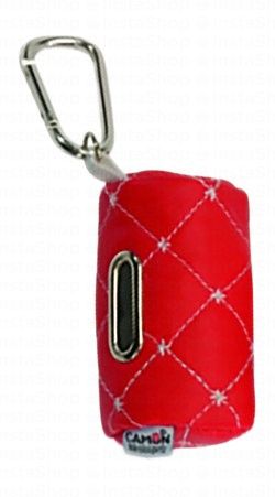 Camon Red Quilted Pet Poop Bag Dispenser