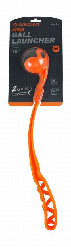 Skipdawg Medium Orange 18 Inch Ball Launcher Dog Toy
