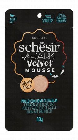 Schesir After Dark Velvet Mousse Wet Food with Chicken & Quail Egg for Adult Cats