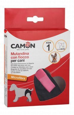Camon Black & Pink Microfiber Dog Pants with Bow Size 1 (25-30cm)