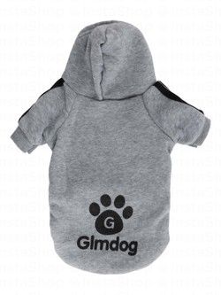 GimDog Large Gray Dog Sweater with Hood