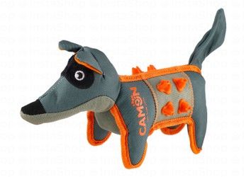 Camon Gray & Orange Squeaky Fox Plush Dog Toy