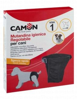 Camon Black 35cm Adjustable Microfiber Dog Pants Size 1