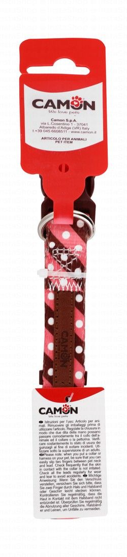 Camon Brown & Pink Pet Collar (36-48x2cm)