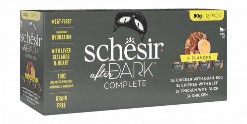 Schesir After Dark Wet Cat Food with Liver, Gizzard & Heart in Broth for Adult Cats