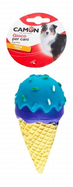 Camon Blue & Violet Ice Cream Shaped Vinyl Dog Squeaky Toy