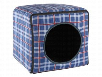 Camon Blue & Red Checkered Print Cave Shaped Pet Bed (40x40x40cm)