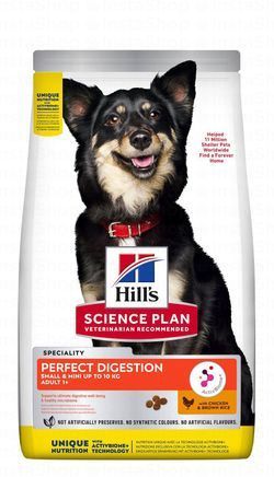 Hill's Science Plan Perfect Digestion Dry Food with Chicken & Brown Rice for Small & Mini Breed Adult Dogs (Up to 10kg & 1+ Years)