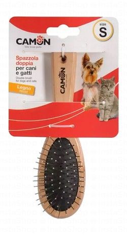 Camon Small Black & Brown Double Sided Dog Brush