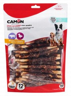 Camon Rawhide Roll Dog Treats with Beef & Duck