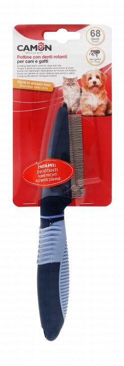 Camon Blue Rotating Teeth Pet Flea Comb